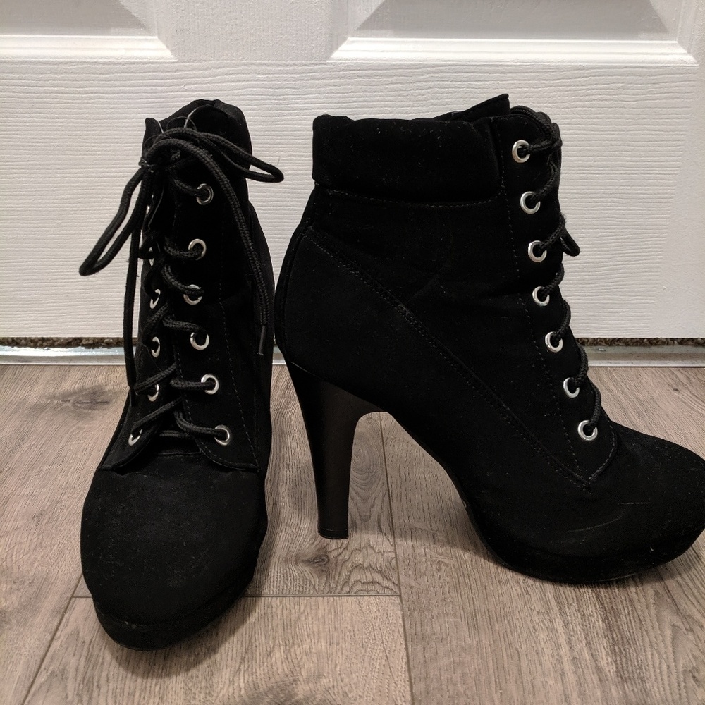 Black Lace Up Boots